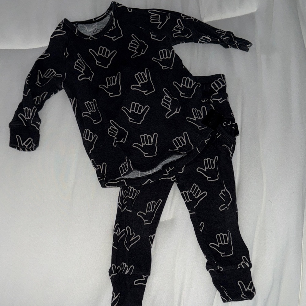 Kids Long Sleeve Matching Set in Black - Casual Two-Piece